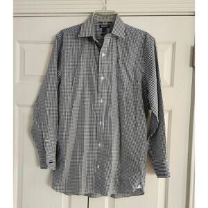 Bonobos Long Sleeve Black white checker Button Down Shirt 15.5 33 standard fit